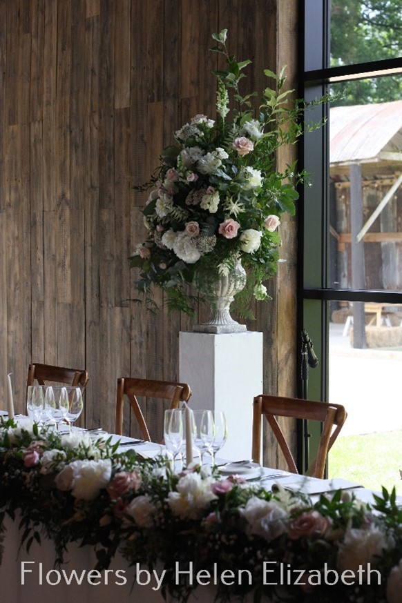 A bouquet of flowers on a table at Silchester Farm