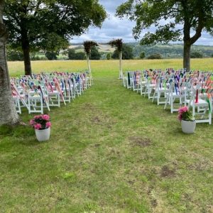 Outdoor wedding at Hillfields Farm
