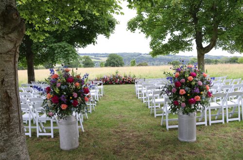 outdoor wedding at Hillfields farm