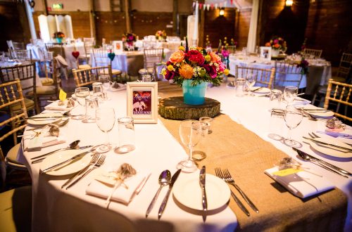 Lains barn wedding venue table