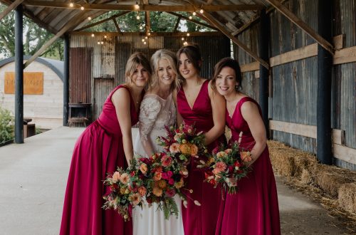 bride and bridesmaids flowers