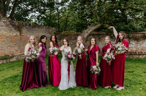 bride and bridesmaids flowers