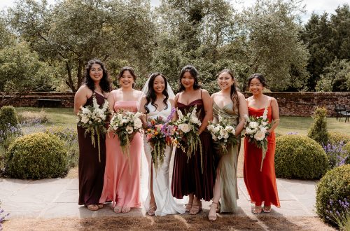 bride and bridesmaids flowers