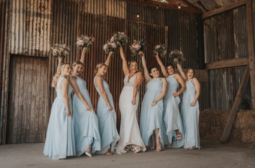 bride and bridesmaids flowers