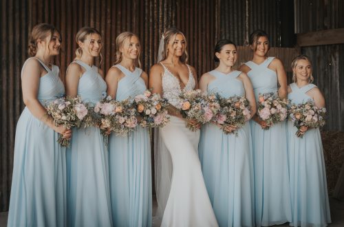 bride and bridesmaids flowers