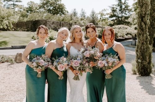 bride and bridesmaids flowers